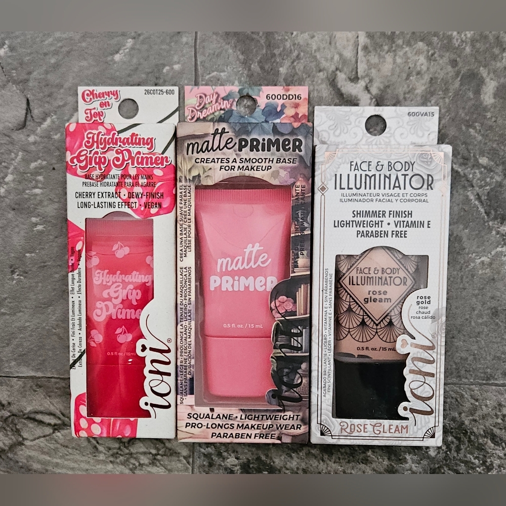 Ioni Assorted Primer Bundle - Hydrating Grip, Matte & Face & Body Illuminator